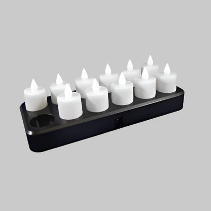SafeFlame™ LED Tealights: Rechargeable 12pcs set