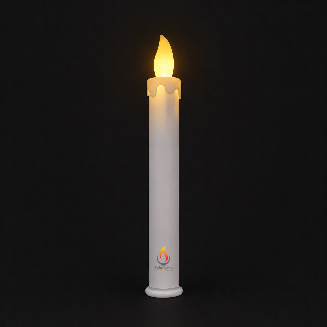 SafeFlame Classic LED taper candle with realistic warm flicker