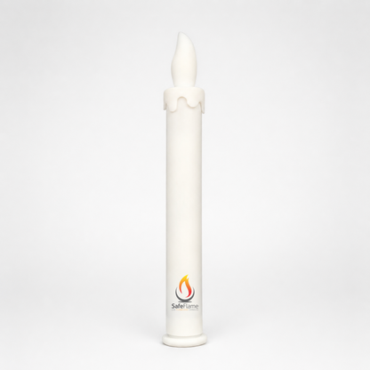 SafeFlame white LED taper candle switched off