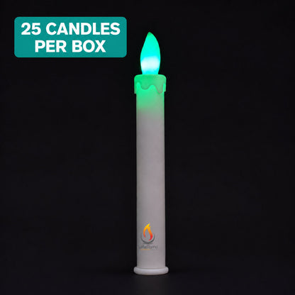 SafeFlame Neon LED candles 25-candle box — 25 candles per box