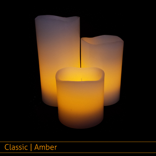 Small Wax Pillar Set Classic Amber